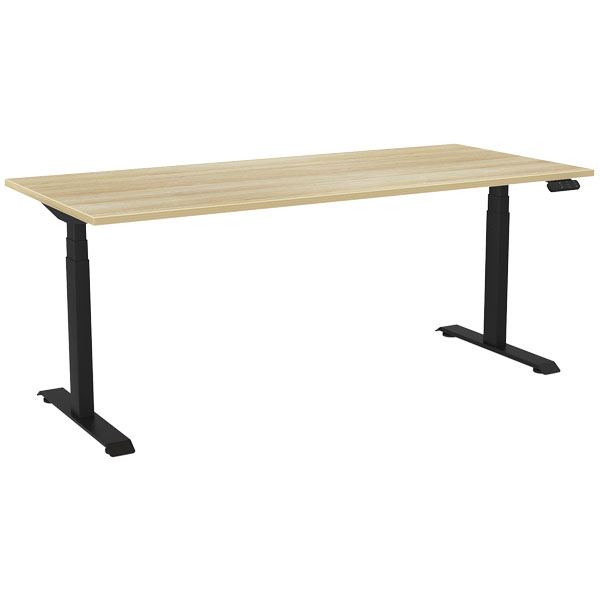 Knight Haven Desk Black/Atlantic 1800(w)x800(d)x630-1280mm(h)