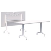 ACCENT BOOST FLIP TABLE W1800 X D900 X H745MM WHITE FRAME SNOWDRIFT NATURALE TOP
