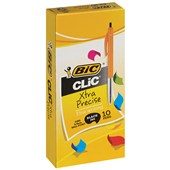 BIC CLIC RETRACTABLE BALLPOINT PEN FINE 08MM BLACK BOX 10