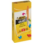 BIC CLIC RETRACTABLE BALLPOINT PEN FINE 08MM RED BOX 10