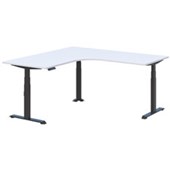 SUMMIT II ELECTRIC WORKSTATION W1800 X D1800 X H6151255MM BLACK FRAME SNOWDRIFT