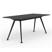 KNIGHT TEAM BOARDROOM TABLE W1800 X D800 X H750MM BLACK FRAME BLACK TOP