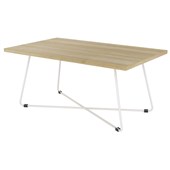 KNIGHT ZION COFFEE TABLE W1000 X D600 X H450MM WHITE FRAME ATLANTIC OAK TOP