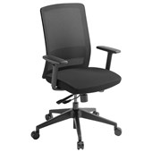 EDEN COACH MESH CHAIR NYLON BASE BLACK WITH ARMS