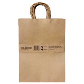 ECOPACK TWISTED HANDLE PAPER BAGS LARGE W310 X H420MM PACK 25