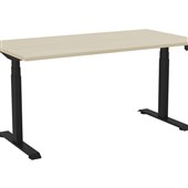 KNIGHT HAVEN ELECTRIC DESK W1500 X D800 X H6301280MM BLACK FRAME NORDIC MAPLE TOP