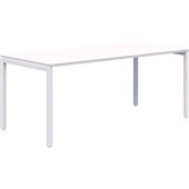 AVERO CANTEEN TABLE 1800X800MM WHITE FRAME SNOW VELVET TOP