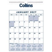 COLLINS WALL CALENDAR ONE MONTH TO VIEW W295 X L422MM ODD YEAR
